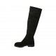 Woman's high boot in black suede and elastic material heel 3