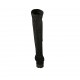 Woman's high boot in black suede and elastic material heel 3 - Available sizes:  33, 34, 42, 43, 44, 47