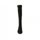 Woman's high boot in black suede and elastic material heel 3 - Available sizes:  33, 34, 42, 43, 44, 47
