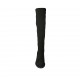 Woman's high boot in black suede and elastic material heel 6 - Available sizes:  32, 33, 34, 42, 43, 44, 45, 46, 47
