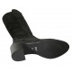 Woman's high boot in black suede and elastic material heel 6 - Available sizes:  32, 33, 34, 42, 43, 44, 45, 46, 47