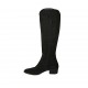 Woman's pointy boot with zipper in black suede heel 4