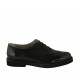 Zapato oxford para mujer con cordones en piel y charol negro con punta de ala tacon 3 - Tallas disponibles:  42, 43, 45