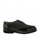 Chaussure Oxford à lacets pour femmes en cuir vert et cuir verni noir avec bout golf talon 3 - Pointures disponibles:  42, 43, 45