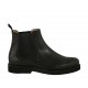 Bottines pour femmes avec double élastiques en cuir noir talon 3 - Pointures disponibles:  43, 44, 45