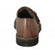 Herrenschuh mit Schnallen und Broguemuster aus braunem Leder - Verfügbare Größen:  36, 37, 38, 46, 47, 48, 49, 50