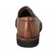 Men's laced derby shoe in smooth tan brown leather 