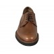Men's laced derby shoe in smooth tan brown leather 