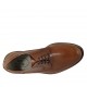 Men's laced derby shoe in smooth tan brown leather 