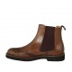 Botin para hombre con elasticos y decoraciones Brogue en piel de color brun claro - Tallas disponibles:  36, 37, 38, 46, 47, 48, 49