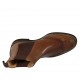 Bottines pour hommes avec élastiques et bout Brogue en cuir brun clair - Pointures disponibles:  36, 37, 38, 46, 47, 48, 49