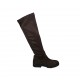Damenstiefel aus braunem Wildleder und elastischem Material Absatz 3 - Verfügbare Größen:  33, 34, 42, 43, 44, 45, 46, 47