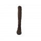 Woman's boot in brown suede and elastic material heel 3