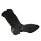 Hoher spitzer Damenstiefel aus schwarzem Wildleder und elastischem Material Absatz 4 - Verfügbare Größen:  32, 34, 42, 43, 44, 46, 47