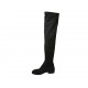 Overknee Damenstiefel aus schwarzem Wildleder und elastischem Material Absatz 3 - Verfügbare Größen:  33, 42, 43, 44, 45, 47