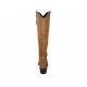 Woman's pointy boot with zipper in tan brown suede heel 4 - Available sizes:  33, 34, 42, 44, 46, 47