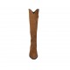 Woman's pointy boot with zipper in tan brown suede heel 4 - Available sizes:  33, 34, 42, 44, 46, 47