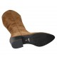 Spitzer Damenstiefel mit Reissverschluss aus hellbraunem Wildleder Absatz 4 - Verfügbare Größen:  33, 34, 42, 44, 46, 47