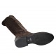 Woman's boot in dark brown suede and elastic material heel 3 - Available sizes:  33, 42, 43, 44, 45, 46, 47