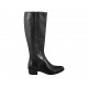 Spitzer Damenstiefel mit Reissverschluss aus schwarzem Leder Absatz 4 - Verfügbare Größen:  32, 33, 34, 42, 43, 44, 45, 46