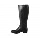 Spitzer Damenstiefel mit Reissverschluss aus schwarzem Leder Absatz 4 - Verfügbare Größen:  32, 33, 34, 42, 43, 44, 45, 46