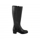 Bottes pour femmes en cuir noir avec fermeture éclair talon 5 - Pointures disponibles:  32, 33, 34, 42, 43, 44, 45