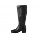 Bottes pour femmes en cuir noir avec fermeture éclair talon 5 - Pointures disponibles:  32, 33, 34, 42, 43, 44, 45