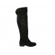Hoher Damenstiefel mit halbhohem Reissverschluss aus schwarzem Wildleder Absatz 3 - Verfügbare Größen:  33, 42, 43, 44, 46