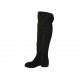 Woman's high boot with half zipper in black suede heel 3