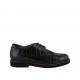 Chaussure derby pour femmes à lacets en cuir verni imprimé bleu pétrole talon 3 - Pointures disponibles:  43, 44, 45