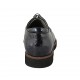 Chaussure derby pour femmes à lacets en cuir verni imprimé bleu pétrole talon 3 - Pointures disponibles:  43, 44, 45
