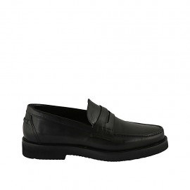 Mocassino classico da uomo in pelle nera - Misure disponibili: 36, 37, 38, 46, 47, 48, 49, 50