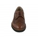 Men's laced derby shoe in tan brown leather with Brogue decorations