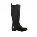 Damenstiefel mit Gummibändern aus schwarzem Leder Absatz 3
