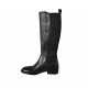 Damenstiefel mit Gummibändern aus schwarzem Leder Absatz 3 - Verfügbare Größen:  33, 42, 44, 45, 46, 47