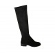 Woman's boot in black suede and elastic material heel 3 - Available sizes:  33, 34, 42, 43, 44, 45, 46, 47