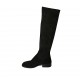 Woman's boot in black suede and elastic material heel 3