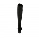 Woman's boot in black suede and elastic material heel 3