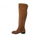 Botas altas para mujer con media cremallera en gamuza brun claro tacon 3 - Tallas disponibles:  42, 44, 45, 46