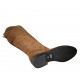 Stivale alto da donna con mezza cerniera in camoscio color cuoio tacco 3 - Misure disponibili: 42, 44, 45, 46