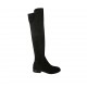 Woman's boot in black suede and elastic material heel 3 - Available sizes:  33, 34, 42, 47