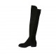 Woman's boot in black suede and elastic material heel 3 - Available sizes:  33, 34, 42, 47