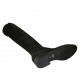 Woman's boot in black suede and elastic material heel 3 - Available sizes:  33, 34, 42, 47