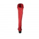 Bottes haute à bout pointu pour femmes en daim et matériau élastique rouge talon 4 - Pointures disponibles:  42, 43