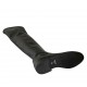 Woman's over-the-knee boot in black leather and elastic material heel 3 - Available sizes:  34, 42, 43
