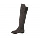 Damenstiefel aus grauem Wildleder und elastischem Material Absatz 3 - Verfügbare Größen:  42, 43, 44, 46, 47