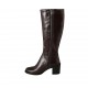Damenstiefel aus braunem Leder mit Reißverschluss Absatz 6 - Verfügbare Größen:  32, 33, 34, 42, 43, 44