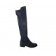 Woman's boot in blue suede and elastic material heel 3 - Available sizes:  33, 42, 43, 44, 46, 47