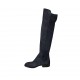 Woman's boot in blue suede and elastic material heel 3 - Available sizes:  33, 42, 43, 44, 46, 47