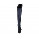 Woman's boot in blue suede and elastic material heel 3 - Available sizes:  33, 42, 43, 44, 46, 47